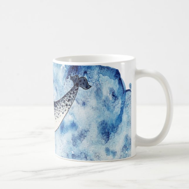 Narwhal in einem Spritzen der Wasserfarbe Kaffeetasse (Rechts)