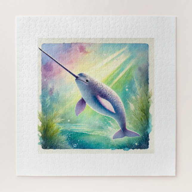 Narwhal in the Deep 110924AREF142 - Watercolor (Vertikal)