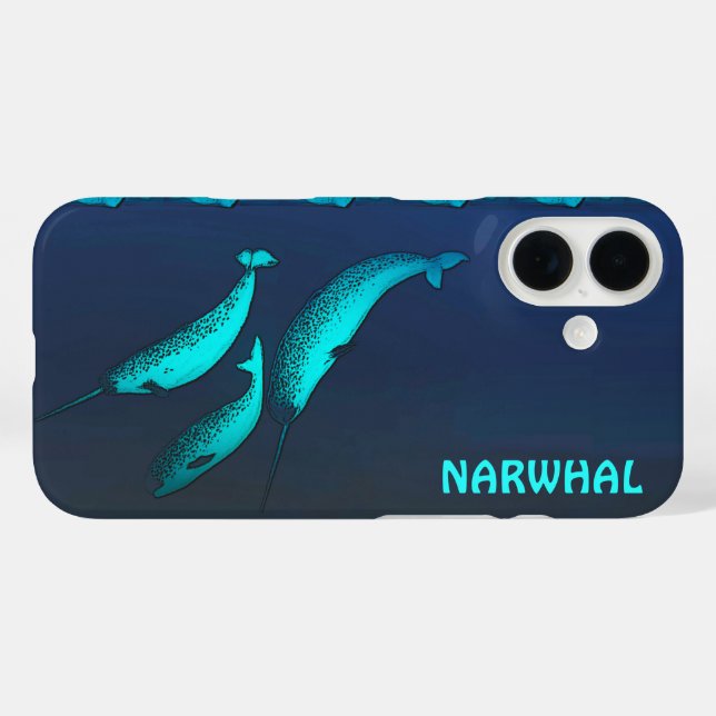 Narwhal iPhone 16 Hülle (Rückseite (Horizontal))