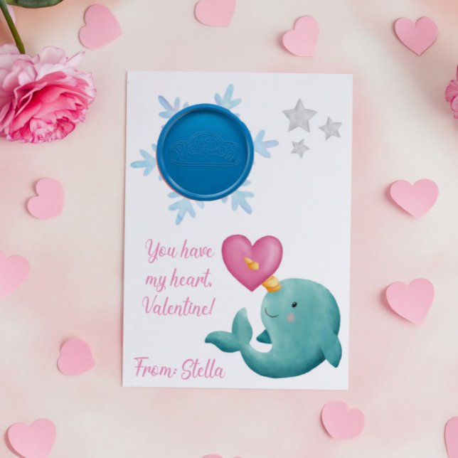 Narwhal jouer doh Valentine carte cadeau (Créateur téléchargé)