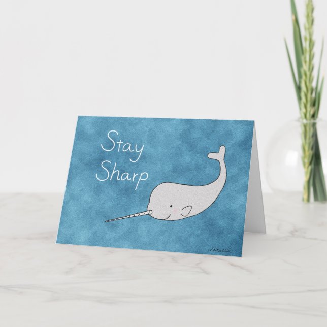 Narwhal Karte bleibe scharfen lustigen Narwhal (Vorderseite)