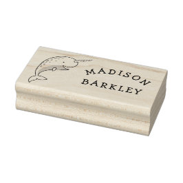 Narwhal Kid's Niedlicher Name Gummistempel