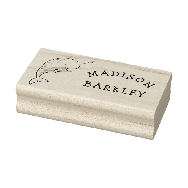 Narwhal Kid's Niedlicher Name Gummistempel (Stempel)