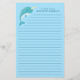 Narwhal Kid's Niedlicher Wald Briefpapier