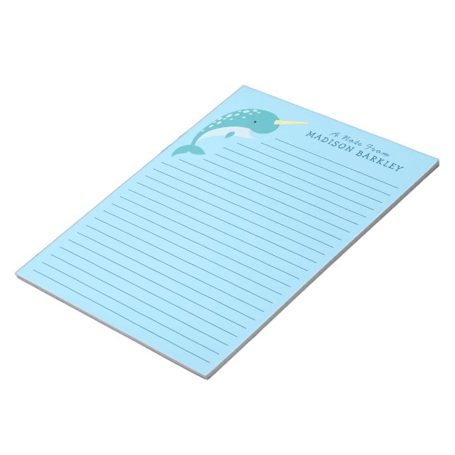 Narwhal Kid's Niedliches Stationary Notepad Notizblock (angewinkelt)