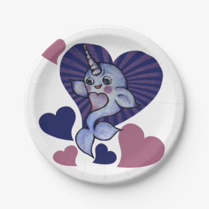 Narwhal-Liebe Pappteller