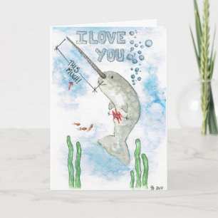 Narwhal Lieben Sie thi….DIESES VIEL! Feiertagskarte