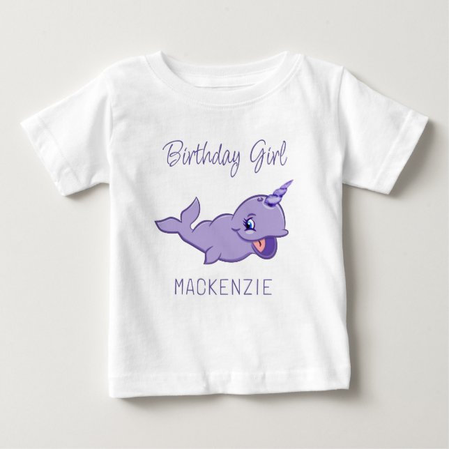 Narwhal Lila | Lavendel Magical Sea Unicorn Baby T-shirt (Vorderseite)