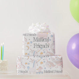 Narwhal Mermaid Unicorn Dragon Pastel Personalisie Geschenkpapier