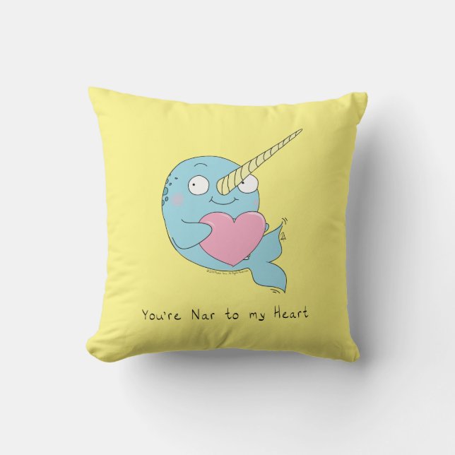 Narwhal Niedlich Kids Cartoon Kissen (Vorderseite)