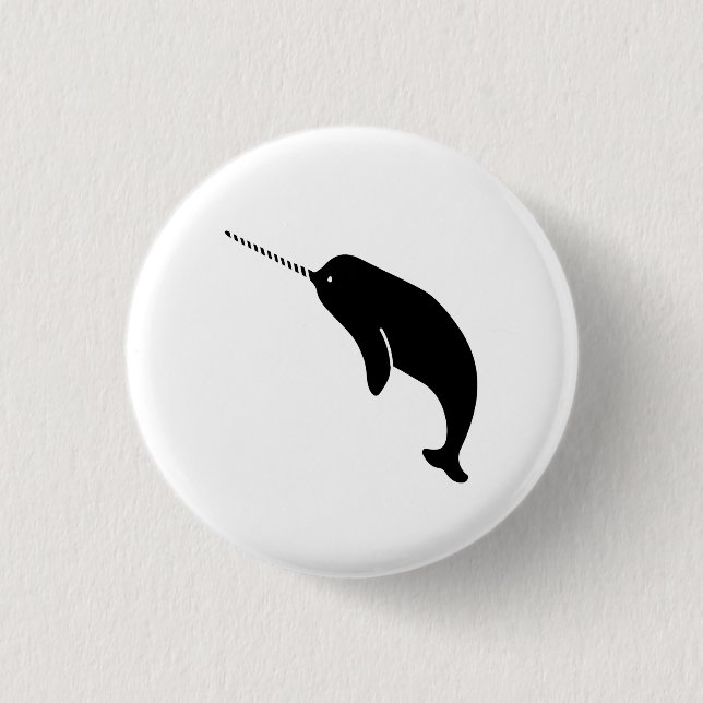Narwhal Piktogramm-Knopf Button (Vorderseite)