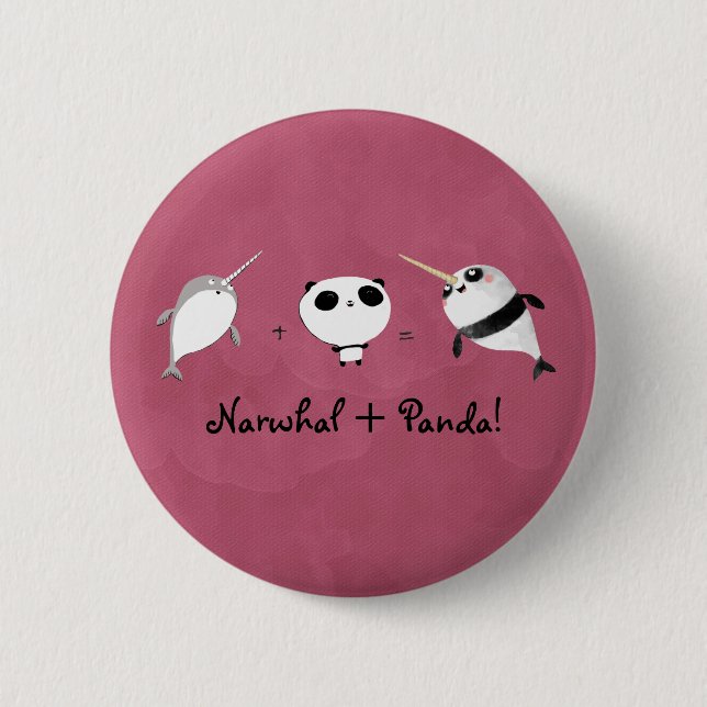 Narwhal plus Panda! Button (Vorderseite)