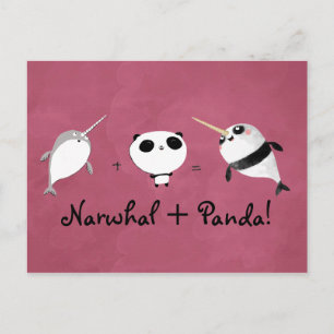 Narwhal plus Panda! Postkarte
