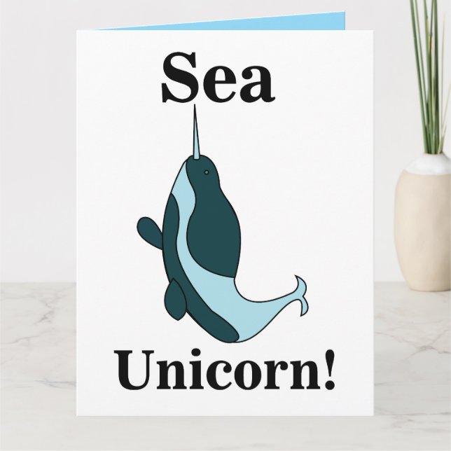Narwhal Sea Unicorn Funny Karte (Vorderseite)