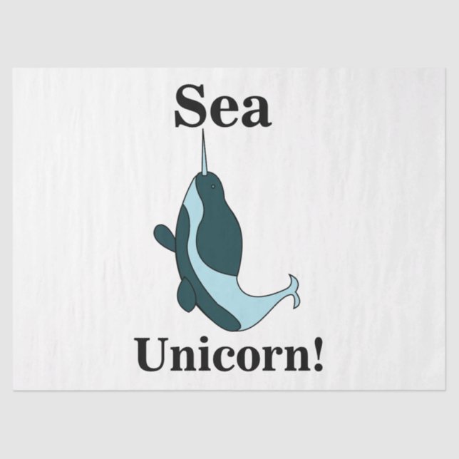 Narwhal Sea Unicorn Funny Seidenpapier (Vorderseite)