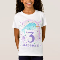 Narwhal T-Shirt Personnalisé Girl Narwhal T-Shirt