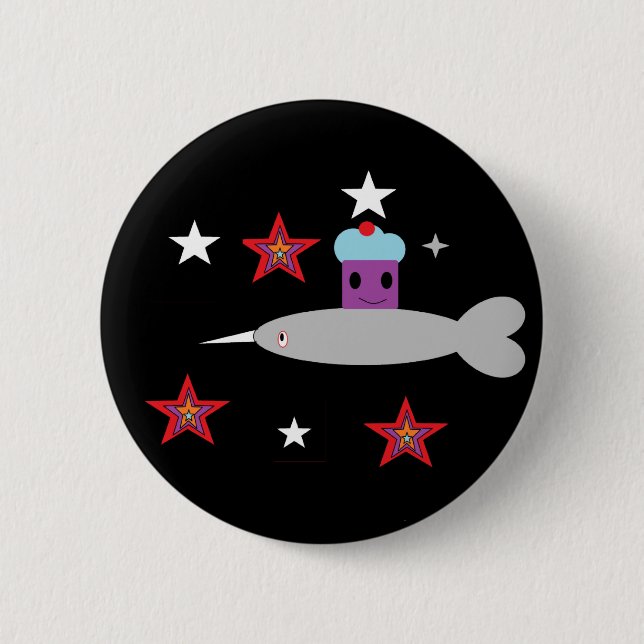Narwhal und der Weltraumkuchen Button (Vorderseite)