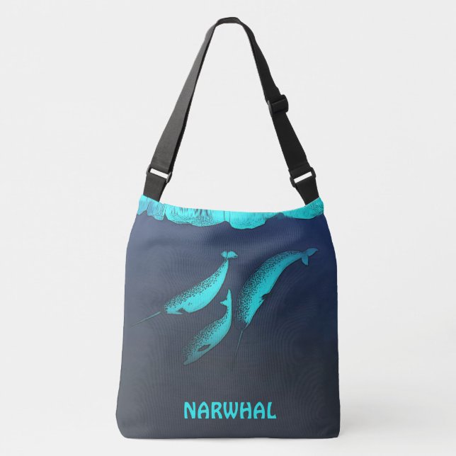 Narwhal unter dem Eis Tragetaschen Mit Langen Trägern (Vorderseite)