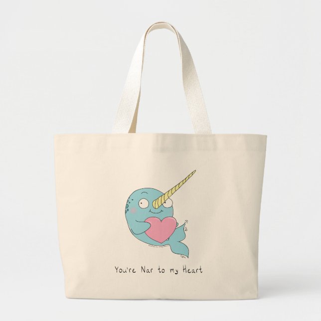 Narwhal Valentinstag Kinder Jumbo Stoffbeutel (Vorne)