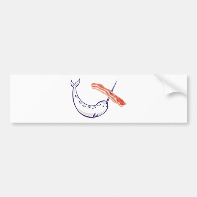 narwhal Wal und Speck Autoaufkleber (Vorne)
