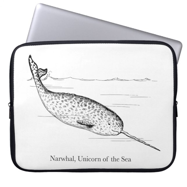 Narwhal Whale Einhorn des Meeres Laptopschutzhülle (Vorderseite)