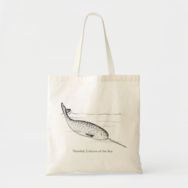 Narwhal Whale Einhorn des Meeres Tragetasche (Vorne)