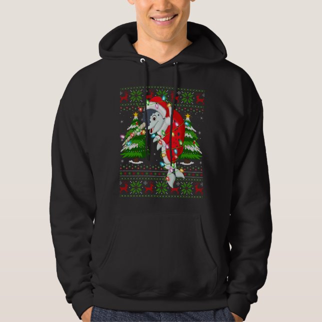 Narwhal Xmas Tree Matching Santa Narwhal Ugly Chri Hoodie (Vorderseite)