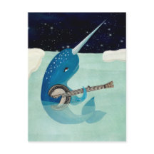 Narwhal's Aquarelle - Narwhal spielt Banjo-Karte