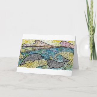 Narwhals Carte de voeux illustrée, vide