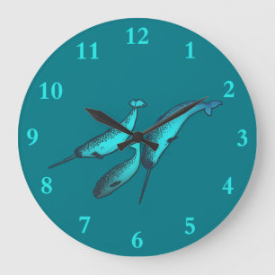 Narwhals Große Wanduhr