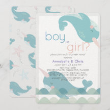 Narwhals on the Waves Genre Reveal Invitation
