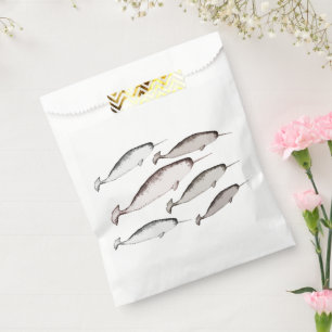 Narwhals Swim - Narwhal Pattern Whale Lover Gesche Geschenktütchen