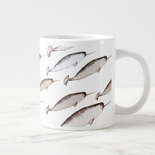 Narwhals Swim - Narwhal Pattern Whale Lover Gesche Jumbo-Tasse