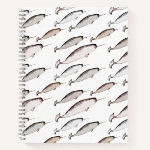 Narwhals Swim - Narwhal Pattern Whale Lover Gesche Notizbuch
