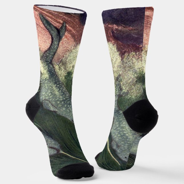 Narwhals, Vintage Marine Life Whales Ocean Animals Socken (Gewinkelt)