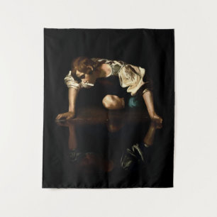 Narziss-Darstellung inspiriert von Caravaggio Wandteppich