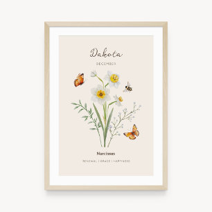 Narziss Geburtsmonatsblumenposter Poster