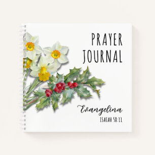 Narziss Stechpalme-Blüten christliches Gebet Notizbuch