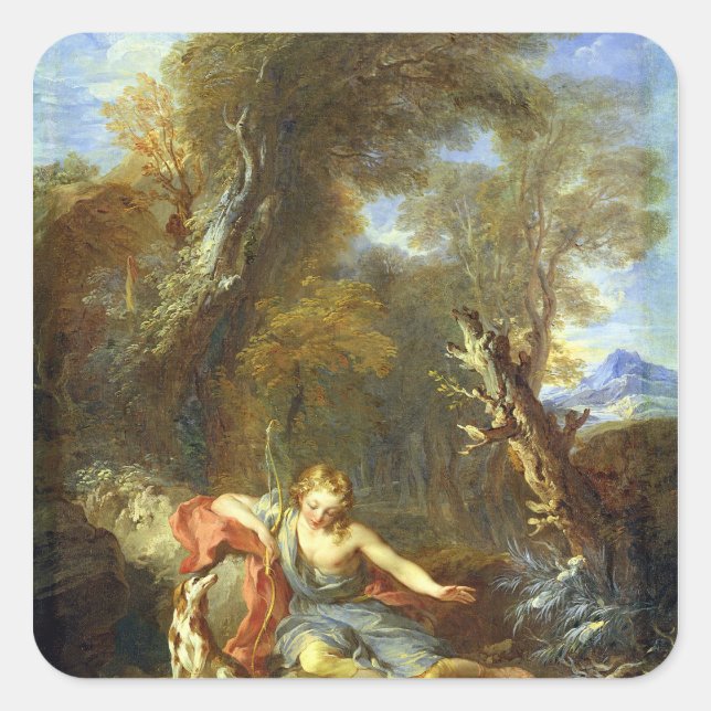 Narzisse, 1728 quadratischer aufkleber (Vorderseite)