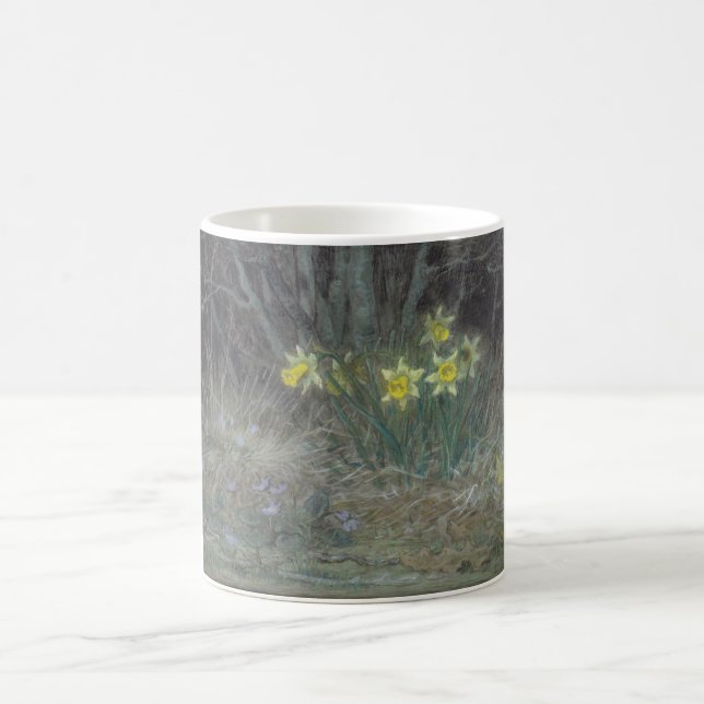 Narzisse Blume und Violetten (von Millet) Kaffeetasse (Mittel)