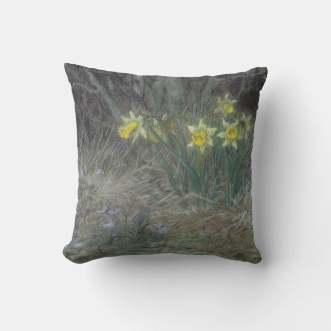 Narzisse Blume und Violetten (von Millet) Kissen (Vorderseite)