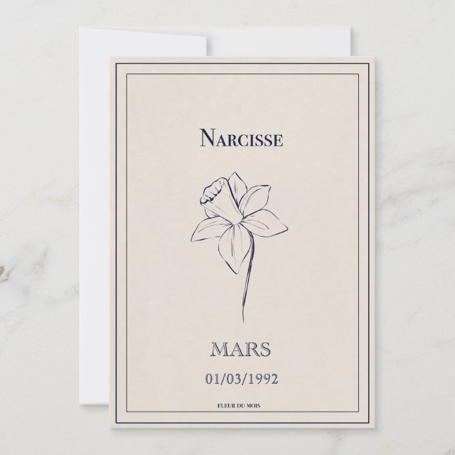 Narzisse-Blütenkarte Feiertagskarte (Vorderseite)