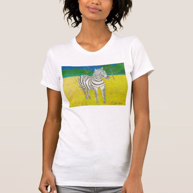 Narzisse das Zebra-Shirt durch Julia Hanna T-Shirt (Vorderseite)