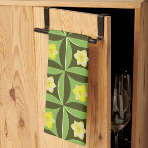 Narzisse im Loch in der Barenttür Küchentuch