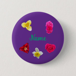 Narzisse, Tulpen und Rosen Button