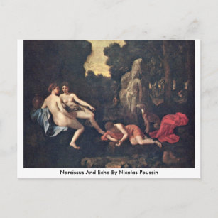 Narzisse und Echo von Nicolas Poussin Postkarte