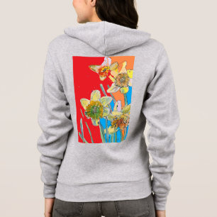 Narzissen-Blumen-Aquarell-Kunst-Blumenmuster-Kapuz Hoodie