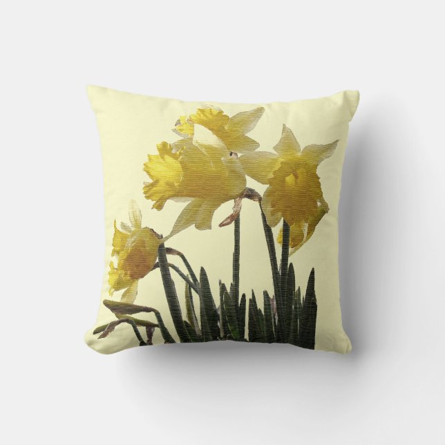 Narzissen-Blumen-Kissen Kissen (Vorderseite)