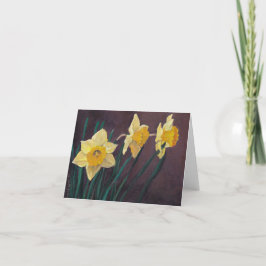 Narzissen-Blumen-Kunst-Anmerkungs-Karte Karte