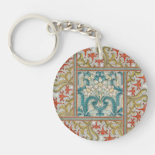 Narzissen-Chintz-Kunststoff-Blumen-Tapete Schlüsselanhänger